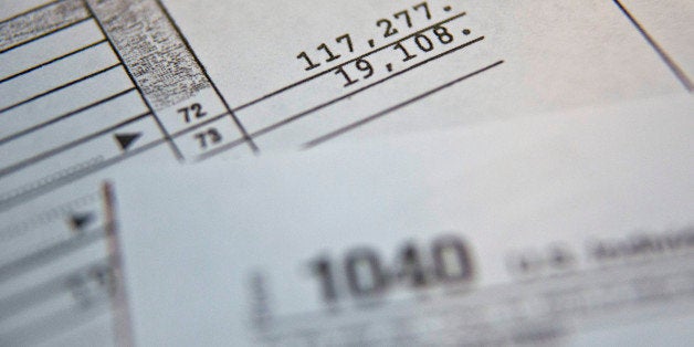 A copy of the U.S. Department of the Treasury Internal Revenue Service 1040 Individual Income Tax form for the 2013 tax year