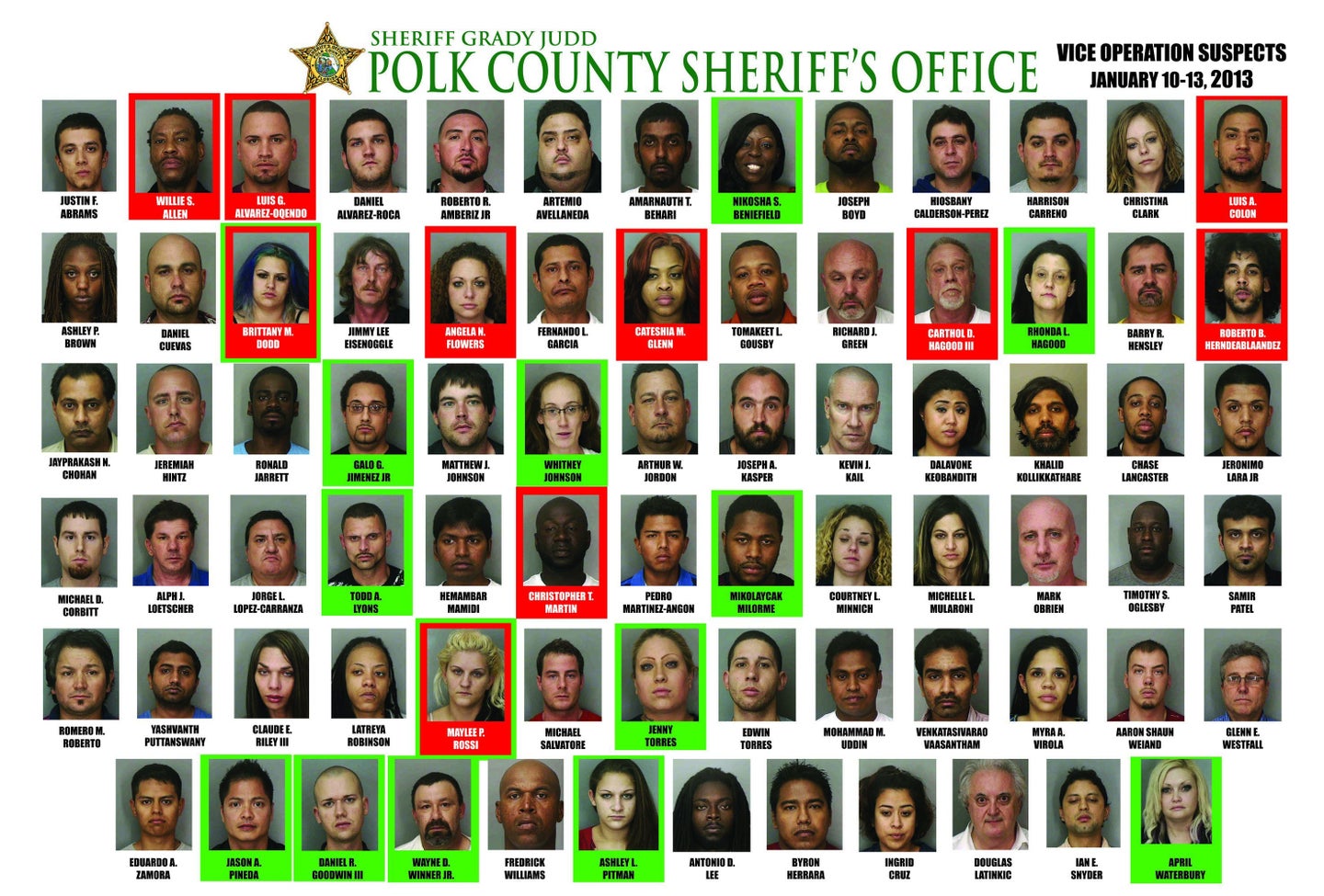 78 Arrests In 4-Day Prostitution Sting By Polk County Sheriff's