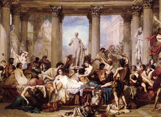 Possibly the most famous and most extravagant dinner party in literary history. The ebullient host is Gaius Pompeius Trimalch