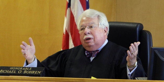 Circuit Judge Michael Bohren presides over the second day of a preliminary hearing in Waukesha, Wis., for two Wisconsin girls