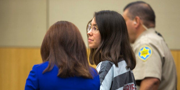 Jodi Arias stands next to her attorney, Jennifer Willmott, during the sentencing phase at her trial at Maricopa County Superior Court in Phoenix on Thursday, Dec. 4, 2014. Arias was convicted of murder last year in the 2008 killing of ex-boyfriend Travis Alexander but jurors were unable to agree on a sentence. A new jury is hearing testimony on whether to grant prosecutors' request for the death penalty. (AP Photo/The Arizona Republic, David Wallace, Pool)