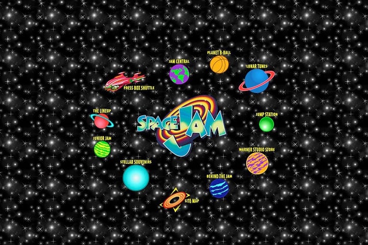 Screengrab of the official site for “Space Jam.”