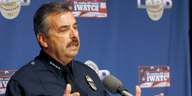 Los Angeles Police Chief Charlie Beck speaks at news conference about the autopsy of Ezell Ford in Los Angeles, Monday, Dec. 29, 2014. Beck says nothing in the autopsy of Ezell Ford is inconsistent with the statements of the two officers involved in the fatal shooting, but he says no conclusion has yet been reached on whether the shooting was within department policy. Ford was unarmed when police confronted him on a street near his home Aug. 11. (AP Photo/Nick Ut)