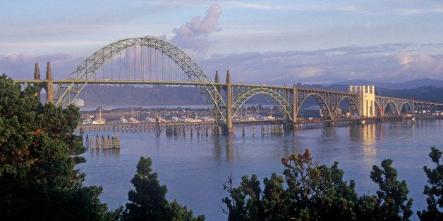 The Yaquina Bay Bridge in Newport, Oregon (Photo by Visions of America/UIG via Getty Images)
