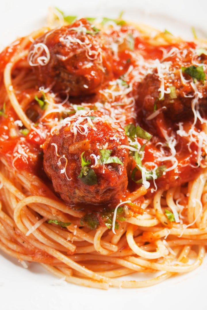 meatballs with tomato sauce and ...