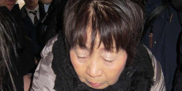 This picture taken on March 13, 2014 shows 67-year-old Japanese woman Chisako Kakehi, who was arrested in Kyoto on November 19 on suspicion of poisoning her husband with cyanide in the latest 'Black Widow' case. She denied any involvement in his death although reports said the police suspect she killed her husband to obtain insurance money and his assets. AFP PHOTO / JIJI PRESS JAPAN OUT (Photo credit should read JIJI PRESS/AFP/Getty Images)