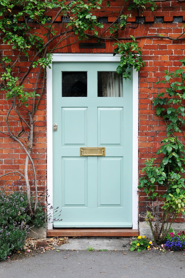 Front Door of a Beautiful Red Brick House