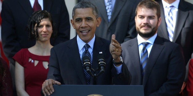 WASHINGTON, DC - OCTOBER 21: U.S. President Barack Obama delivers remarks about the error-plagued launch of the Affordable Care Act's online enrollment website in the Rose Garden of the White House October 21, 2013 in Washington, DC. According to the White House, the president was joined by 'consumers, small business owners, and pharmacists who have either benefitted from the health care law already or are helping consumers learn about what the law means for them and how they can get covered. 'Despite the new health care law's website problems, Obama urged Americans not to be deterred from registering for Obamacare because of the technological problems that have plagued its rollout. (Photo by Mark Wilson/Getty Images)