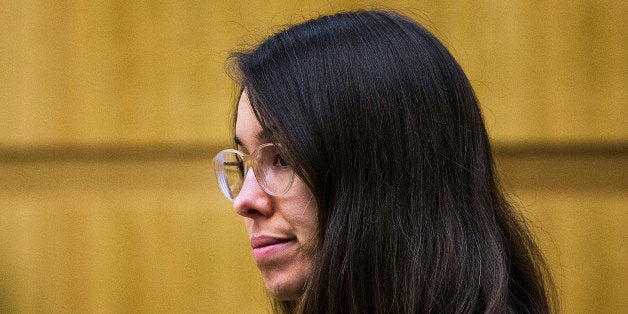 Jodi Arias listens in the Maricopa County Superior Court room of Judge Sherry Stephens in Phoenix, Wednesday, Oct. 22, 2014,