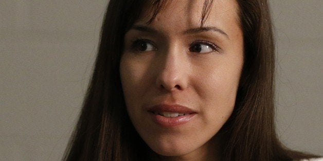 Convicted killer Jodi Arias emphasizes a point as she pauses while answering a question during an interview at the Maricopa County Estrella Jail on Tuesday, May 21, 2013, in Phoenix. Arias was convicted recently of killing her former boyfriend Travis Alexander in his suburban Phoenix home back in 2008, and could face the possibility of the death penalty as the sentencing phase of her trial continues. (AP Photo/Ross D. Franklin)