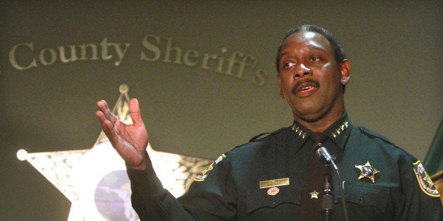 Orange County Sheriff Jerry Demings addresses the media during a press conference about the Casey Anthony trial in Orlando, Florida, Tuesday, July 12, 2011. (Joe Burbank/Orlando Sentinel/MCT via Getty Images)