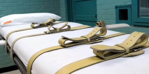 FILE - In this Tuesday, May 27, 2008 file photo, the gurney used to restrain condemned prisoners during the lethal injection
