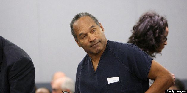 LAS VEGAS - DECEMBER 5: OJ Simpson prepares to leave the courtroom after being sentenced at the Clark County Regional Justice Center December 5, 2008 in Las Vegas, Nevada. Simpson and co-defendant Clarence 'C.J.' Stewart were sentenced on 12 charges, including felony kidnapping, armed robbery and conspiracy related to a 2007 confrontation with sports memorabilia dealers in a Las Vegas hotel. (Photo by Issac Brekken-Pool/Getty Images)