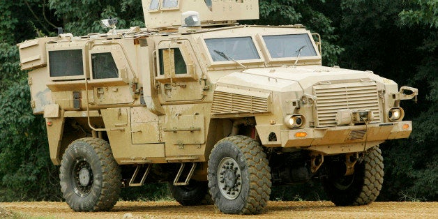 ** FILE ** A Category I mine-resistant ambush-protected (MRAP) vehicle, is driven on a test course during a media demonstration at the Aberdeen Proving Ground in Maryland in this Aug. 24, 2007 file photo. (AP Photo/Haraz N. Ghanbari, File)