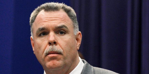 FILE - This Jan. 18, 2012 file photo shows Chicago Police Superintendent Garry McCarthy speaking at a news conference in Chicago. According to a report obtained by the Associated Press, in mid-2007, Americans living and working in New Jersey's largest city were subjected to surveillance as part of the New York Police Department's effort to build databases of where Muslims work, shop and pray. The operation was carried out in collaboration with the Newark Police Department, where McCarthy was chief at the time. It cited no evidence of crimes. It was just a guide to Newark's Muslims. The operation in Newark was so secretive even the city's mayor says he was kept in the dark. (AP Photo/Charles Rex Arbogast, File)