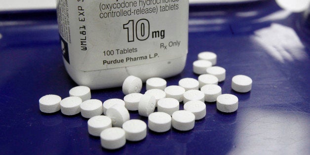 FILE - In this Feb. 19, 2013 file photo, OxyContin pills are arranged for a photo at a pharmacy in Montpelier, Vt. A Nevada l