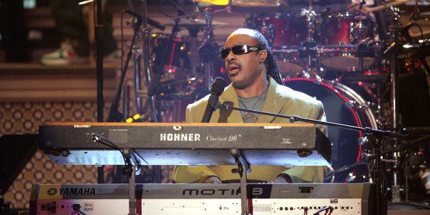 HOLLYWOOD - JUNE 28: Singer Stevie Wonder performs onstage at the BET Awards 05 at the Kodak Theatre on June 28, 2005 in Hollywood, California. (Photo by Kevin Winter/Getty Images)