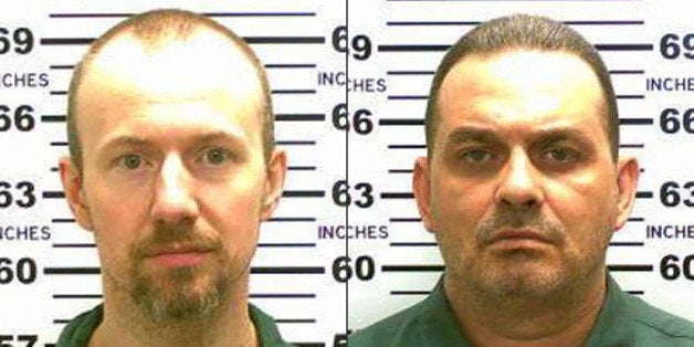 This combination made from photos released by the New York State Police shows inmates David Sweat, left, and Richard Matt. Authorities on Saturday, June 6, 2015 said Sweat, 34, and Matt, 48, both convicted murderers, escaped from the Clinton Correctional Facility in Dannemora, N.Y. (New York State Police via AP)