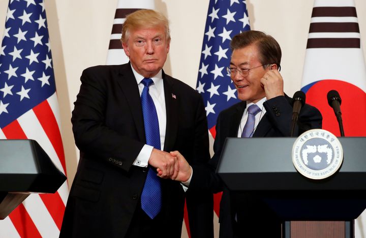 Trump and Moon at a November 2017 meeting
