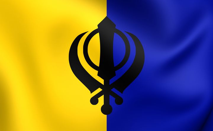 Flag of an independent Sikh homeland called Khalistan for which some British Sikhs have been campaigning since 1984