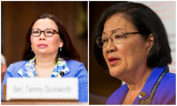 L: Sen. Tammy Duckworth (D-Ill.), R: Sen. Mazie Hirono (D-Hawaii).