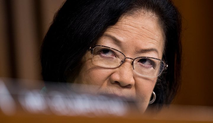Sen. Mazie Hirono listens during the start of the third day of Brett Kavanaugh's Supreme Court confirmation hearing on Sept. 6.