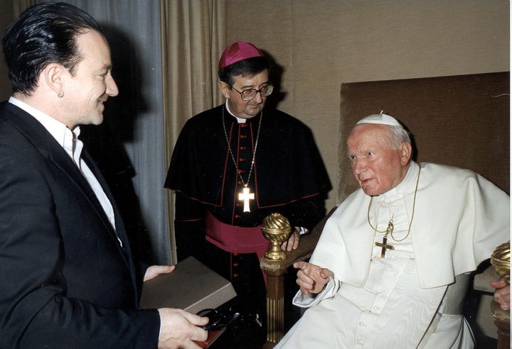 Bono meets Pope John Paul II during a private audience in 1999.