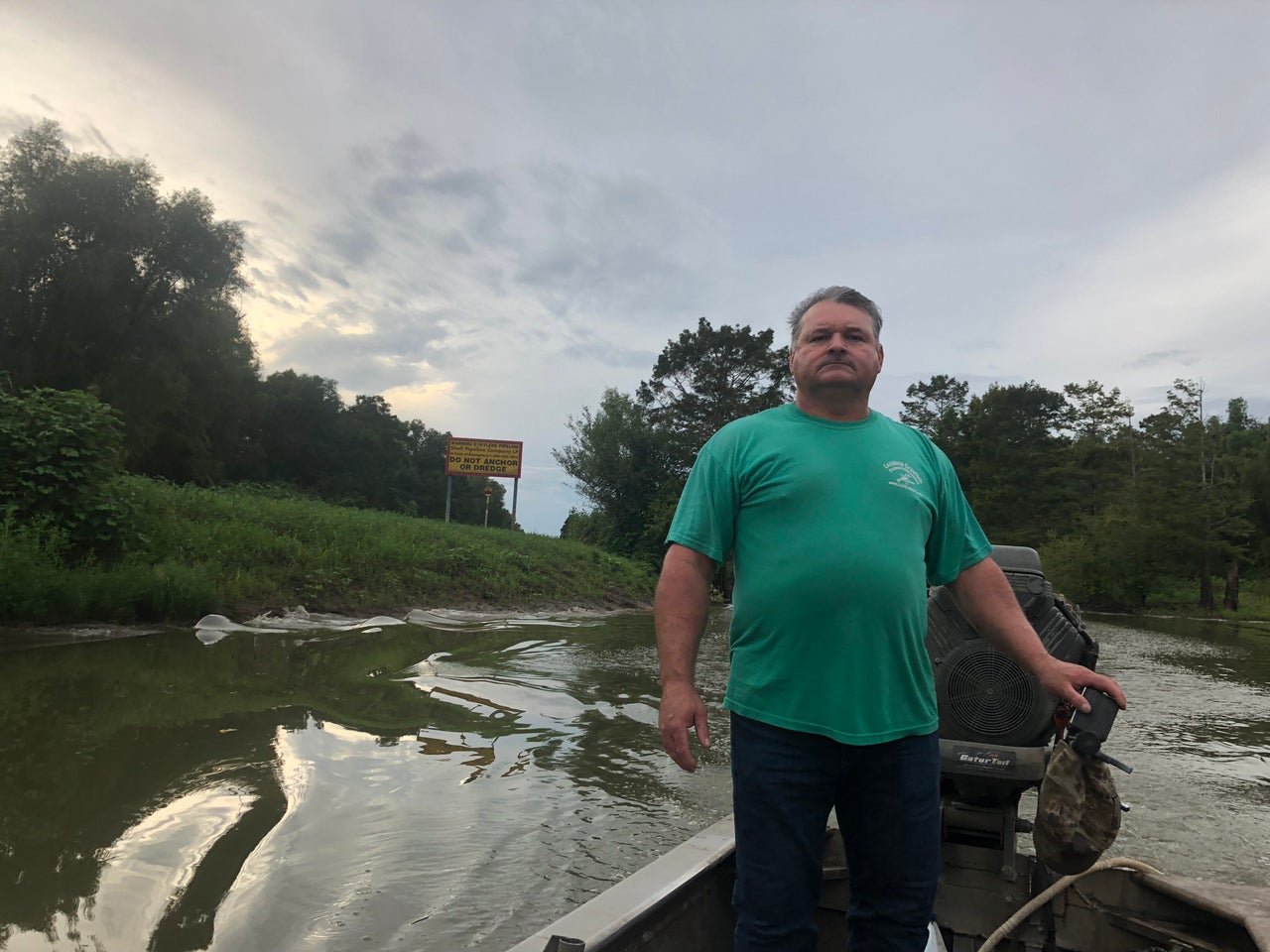 Like his father before him, Jody Meche, seen here in front of the spoil banks, was bred into crawfishing. His aptitude for it has allowed him to cash in on the freshwater crustaceans since the 1980s.