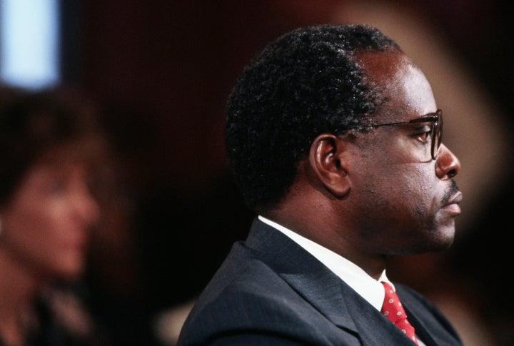 Supreme Court nominee Clarence Thomas testifies before the Senate Judiciary Committee in 1991.