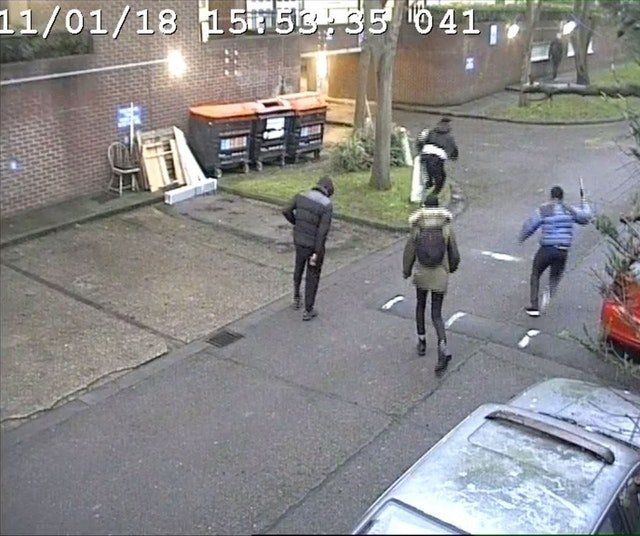 CCTV of Harry Uzoka being chased.