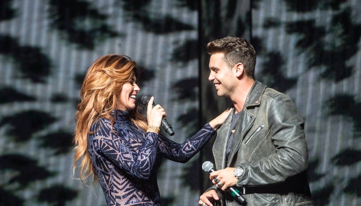 Bastian Baker (right) performs alongside Shanin Twain on the Now World Tour. 