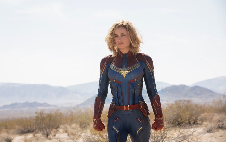 Brie Larson as Captain Marvel.