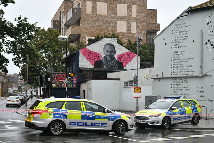 Police at the scene in Vallentin Road, Walthamstow, east London, following a shooting in which a 19-year-old man has died.