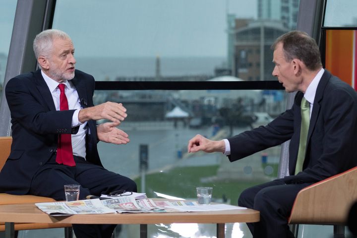 Jeremy Corbyn speaking to the BBC's Andrew Marr on Sunday 