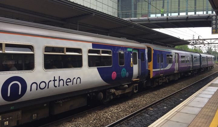 A Northern Rail train at Liverpool South Parkway station 