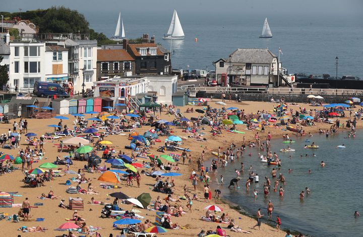 The beach in Broadstairs, Kent, was busier than usual this summer