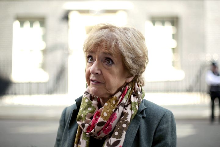 Margaret Hodge MP outside No 10 Downing Street, central London