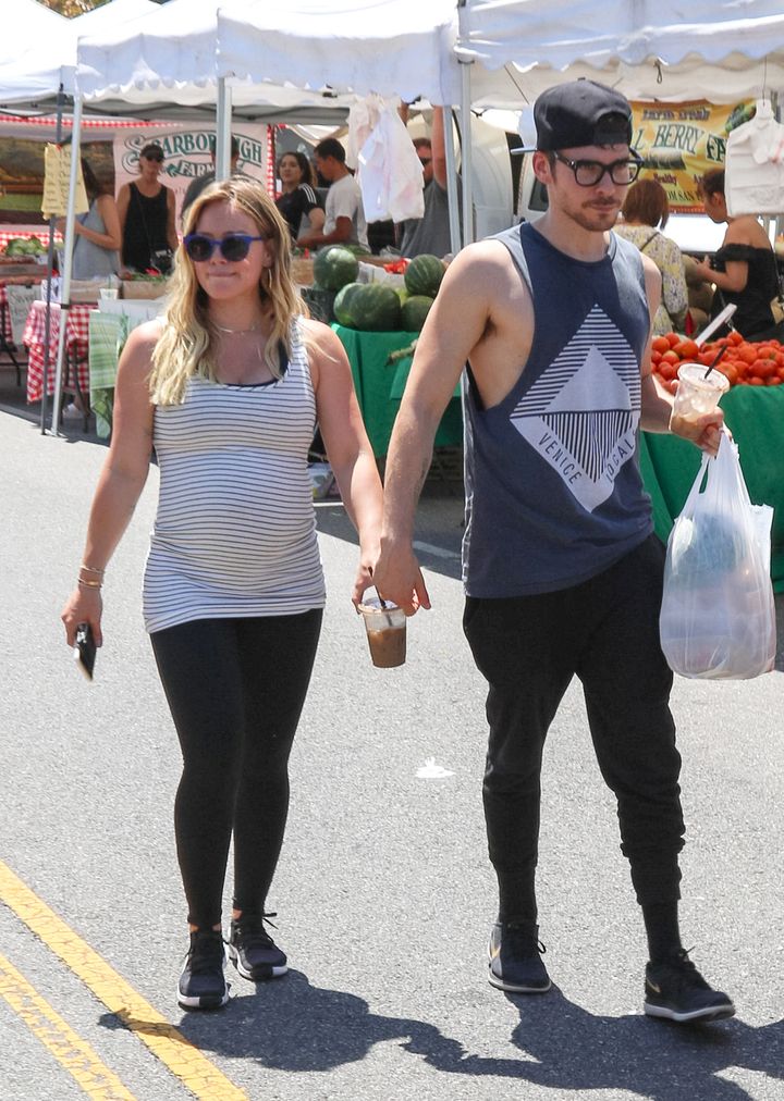 Hilary Duff and Matthew Koma are seen on July 15, 2018 in Los Angeles, California.