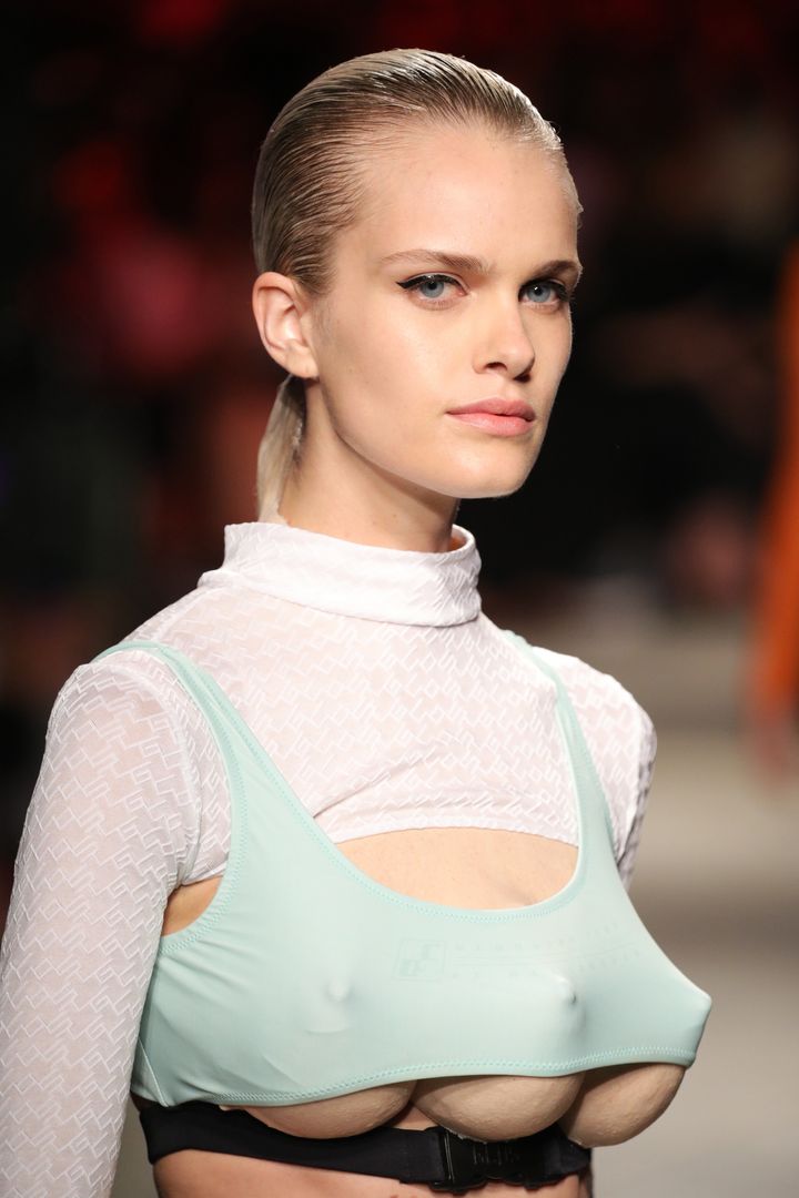 Models Wearing 3 Breasts Strut Down The Runway At Milan Fashion
