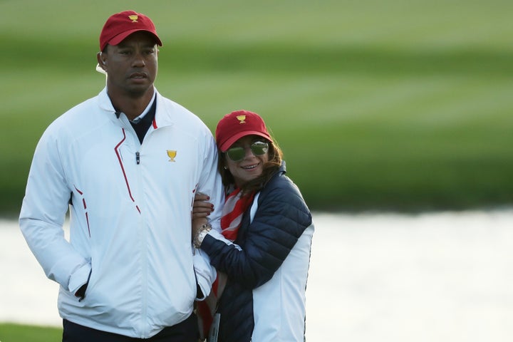 Woods and Herman at the Presidents Cup at Liberty National Golf Club on Sept. 30, 2017, in Jersey City, New Jersey.