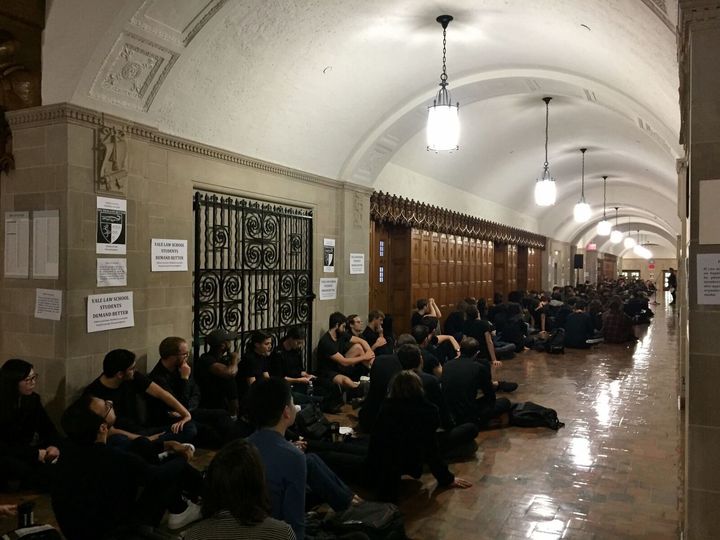 Multiple classes were canceled on Monday at Yale University's law school to help facilitate student protests.