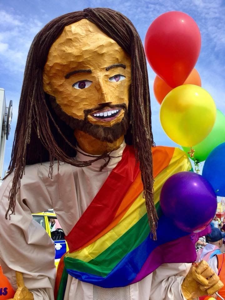 "Big Jesus" has been in LGBTQ pride parades throughout the U.K.