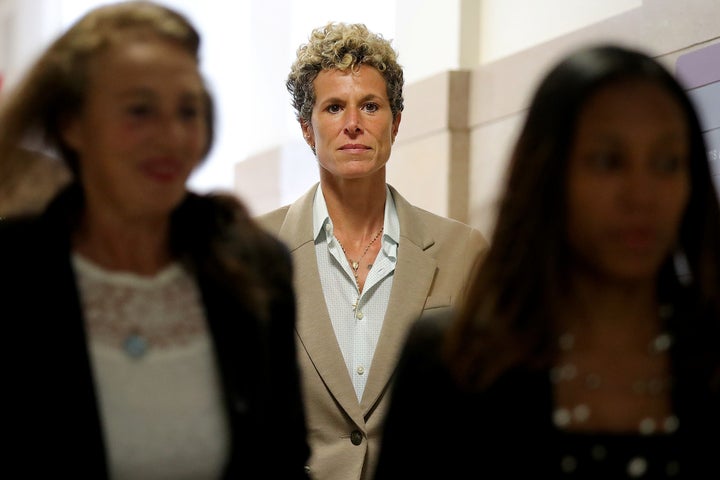 Andrea Constand returns to the courtroom during a lunch break on Sept. 24, 2018, in Norristown, Pennsylvania. 