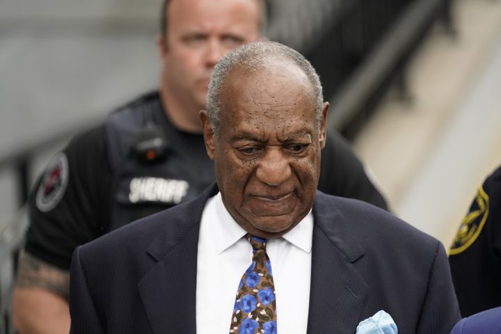 Bill Cosby leaves the Montgomery County Courthouse on Monday after the first day of his sentencing hearing in Norristown, Pennsylvania.