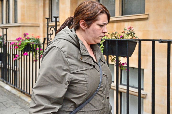 Jenny McDonagh leaves Westminster Magistrates Court in London after an earlier hearing.