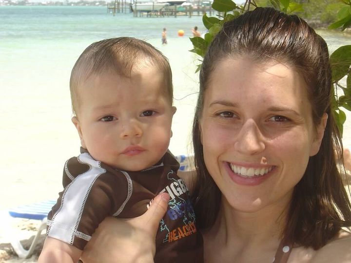 Beth and Reed on the vacation in April 2009 when she felt something wrong in his belly.