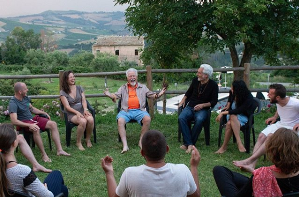 Author Brad Blanton, center, at a radical honesty residential workshop.