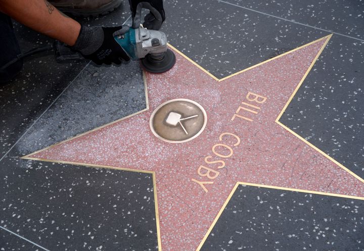 Cosby's star was restored in 2014 after the word "rapist" was written on it.