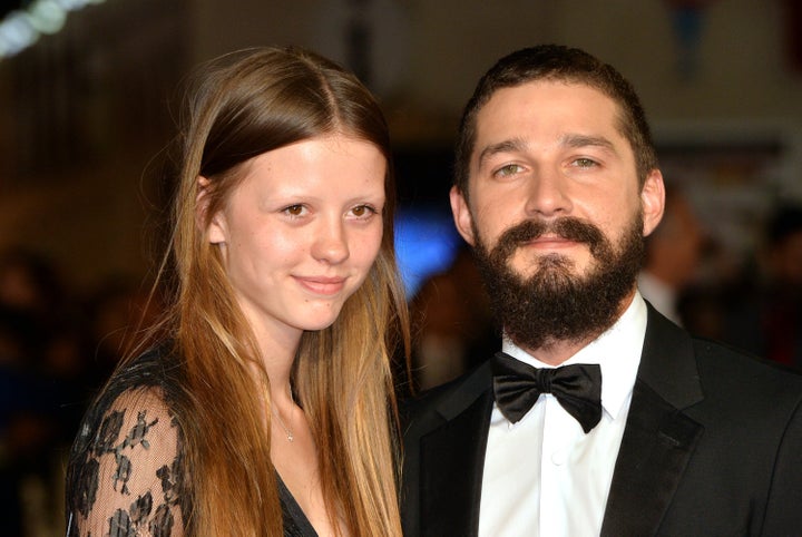 Mia Goth and Shia LaBeouf at a screening of "Fury" in 2014.