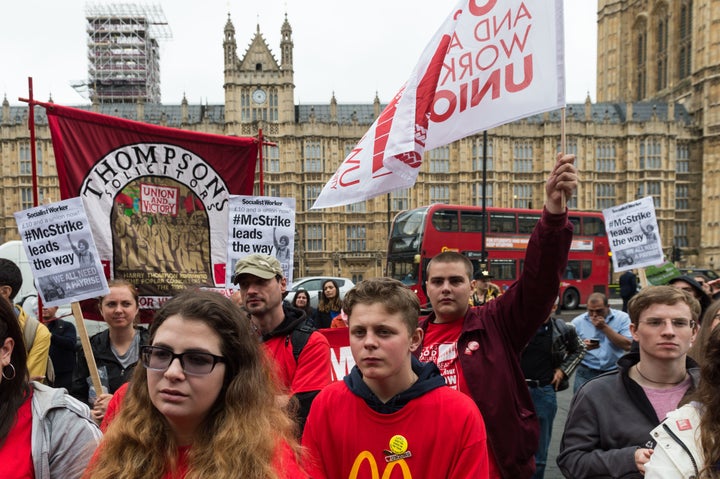 <strong>Workers taking place in last September's McStrike</strong>